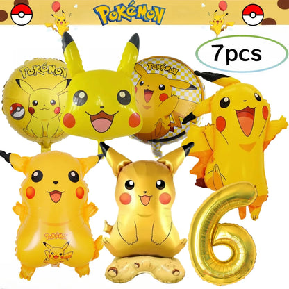 Pokemon Birthday Party Decorations Pikachu DIY Sticker Tableware Plate Tablecloth Baby Shower Kids Favors Gifts Party Supplies Good Vibrations