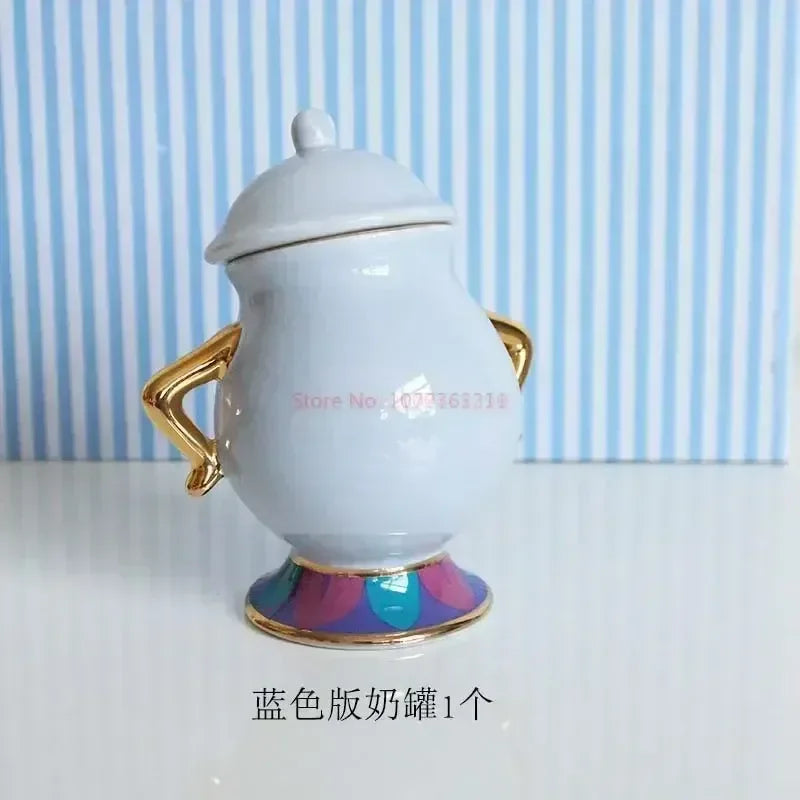 Disney Teapot Cute Cartoon Beauty And The Beast Coffee Pots Mug Mrs Potts Chip Cup Tea Cup Pots One Tea Set Droshipping Desk Gif Good Vibrations Adult Super Store