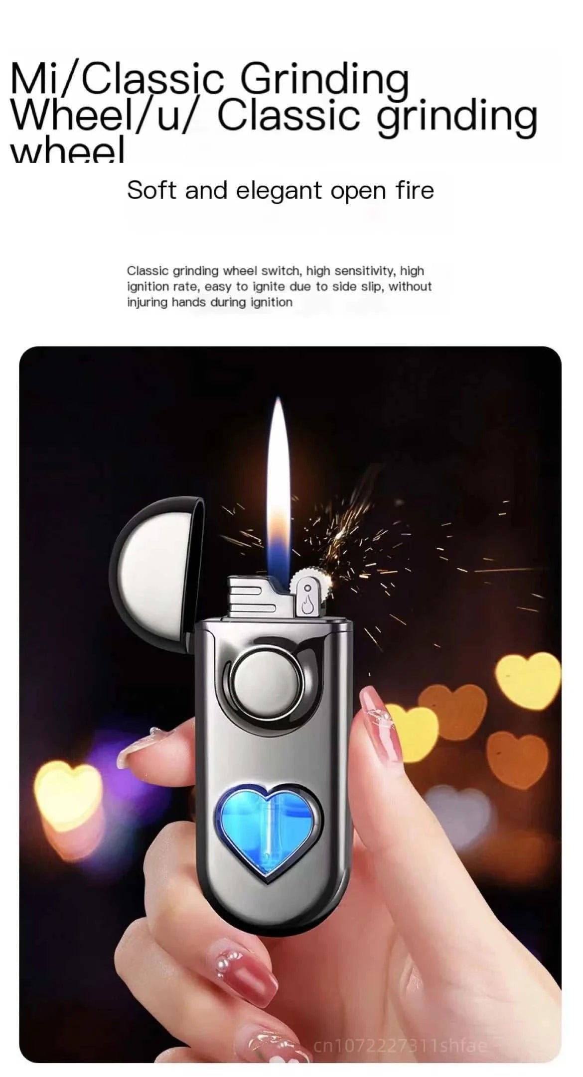 Metal Love Double Flame Butane Gas Lighter 