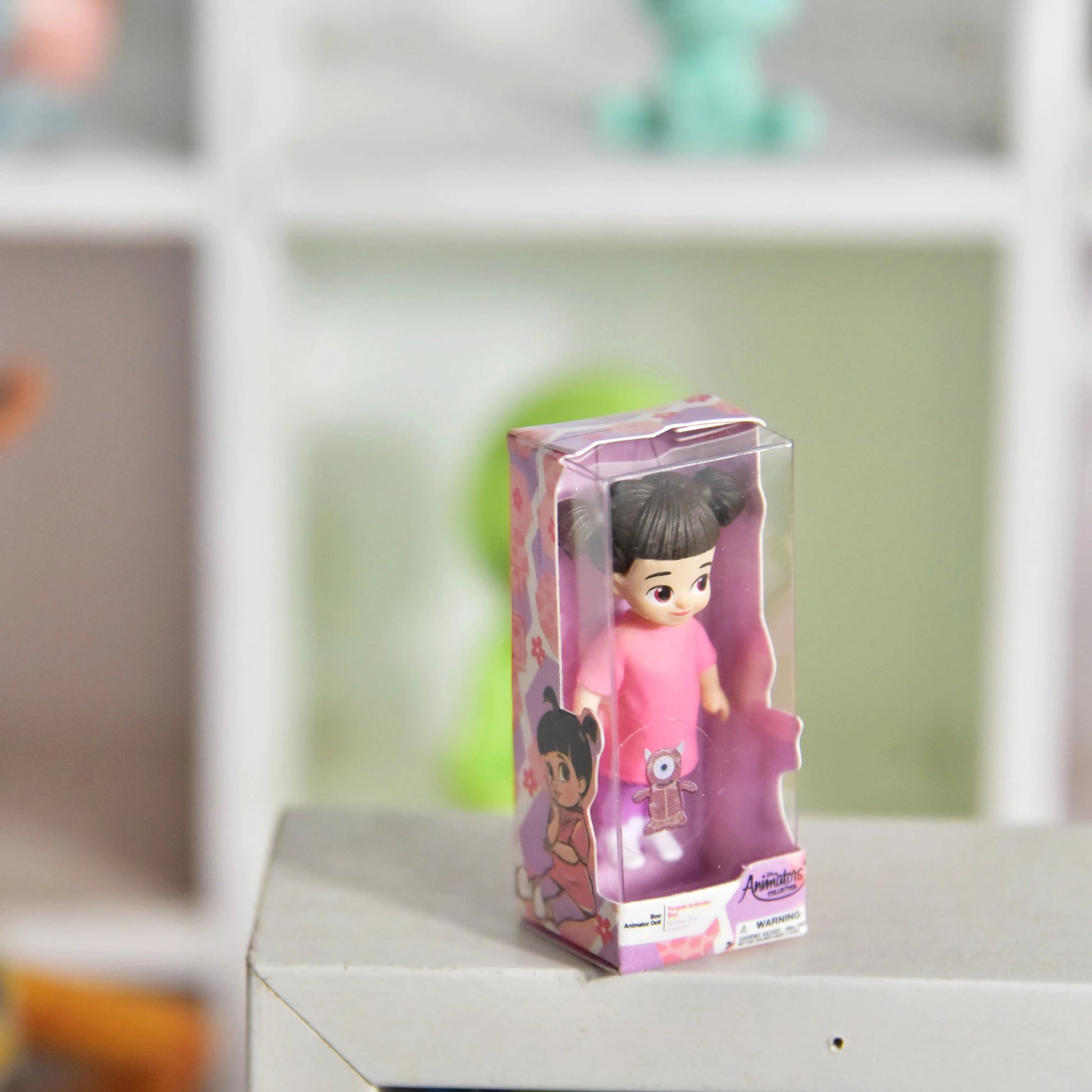 Disney Pixar Cartoon Monsters University 5cm BOO Action Figure Toys Gift for Kids Kawaii Girl Boo Figure Doll With Box Good Vibrations