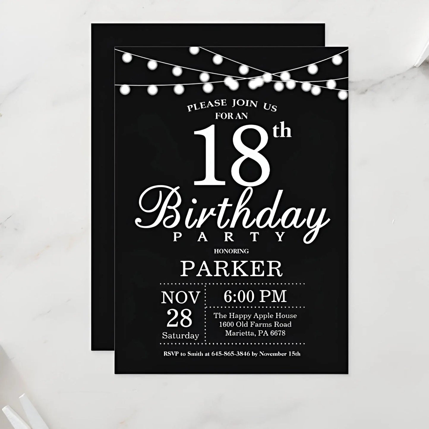 5/20/100pcs 18th birthday invitations, Watercolor Blue Floral birthday invitations 18, Sunflower Birthday Invitation Good Vibrations