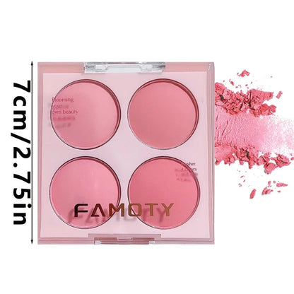 4 Colors Blush Palette Low Saturated Powder Compact Soft Color Gradient Matte Vibrant Color Light Pink Purple Blush For Girls Good Vibrations