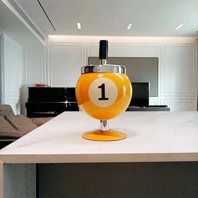 Creative Push Down Cigarette Ashtray Billiards Ball Ashtray Metal Smoking Ash Tray for Indoor or Outdoor Use Good Vibrations Adult Super Store