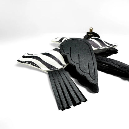 Elegant Winged Pony Keychain with Detachable Mouth Strap | Hand-Stitched Premium PU Leather Bag Charm with Plush Filling, Gift Good Vibrations