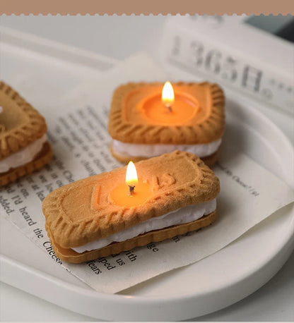Cute Handmade Biscuit Candle Scented Candle Aromatherapy Soy Wax Candle Wedding Birthday Candles Party Home Decoration Good Vibrations