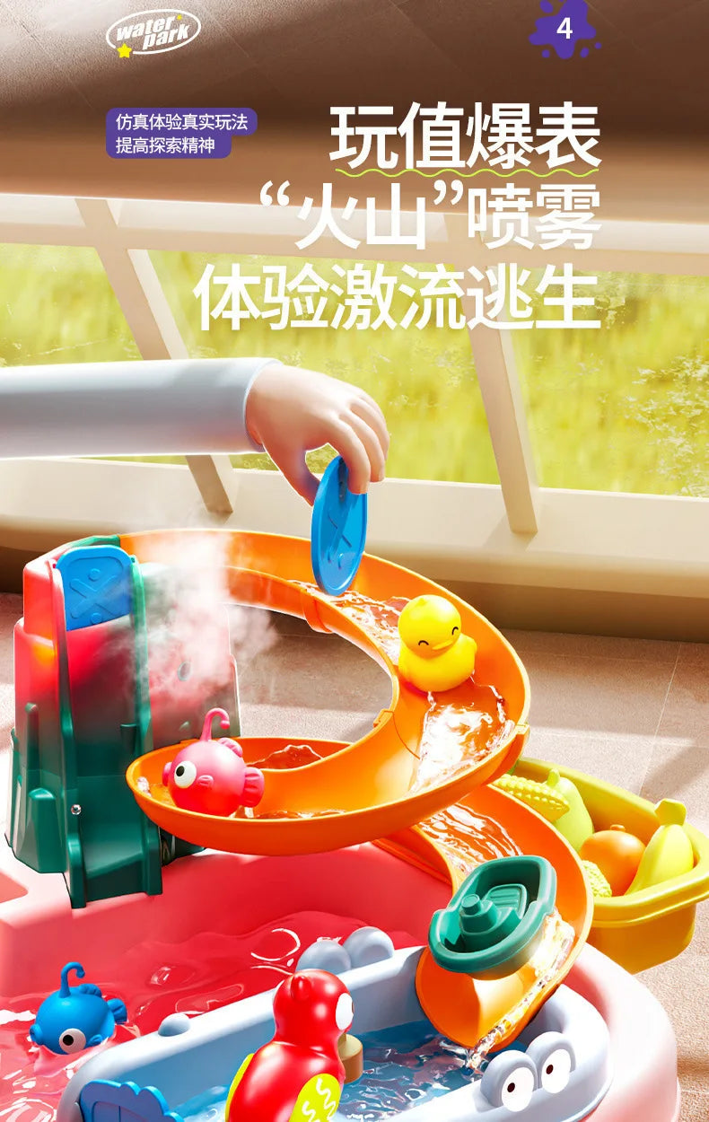 Children's kitchen toys electric fun water play water wash basin fishing dishwashing home role-playing baby early education toy Good Vibrations