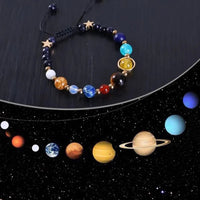 Cosmic Galaxy Solar System Bracelet for Women Men Natural Stone Star Beads Nine Planet Bracelet Adjustable Bangle Couple Jewelry Good Vibrations
