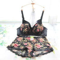 Women's Bra Set Sexy Lace Printed Embroidery Plus Size Full Cup Female Lingerie Suit 34 36 - 48 B C D E F Good Vibrations