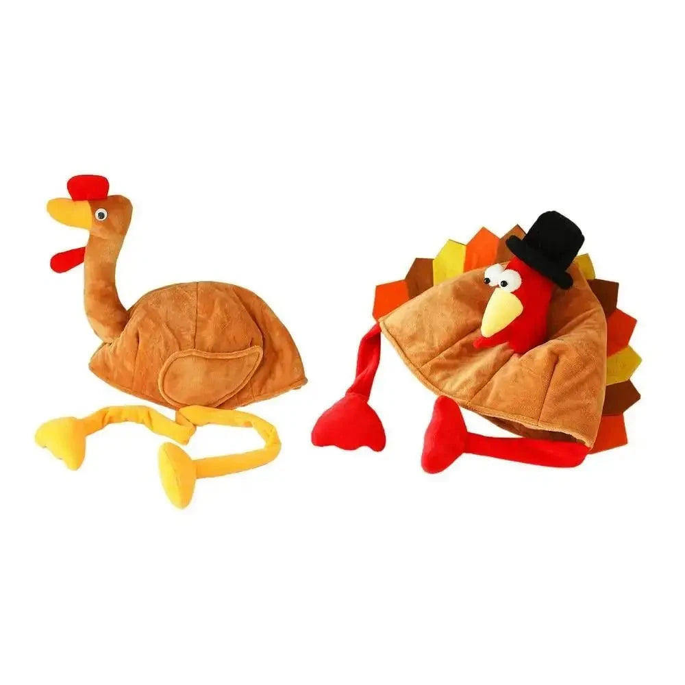Cute Thanksgiving Turkey Hats Comfortable Soft Plush Turkey Caps Creative Unisex Roleplaying Photo Cap Children Good Vibrations