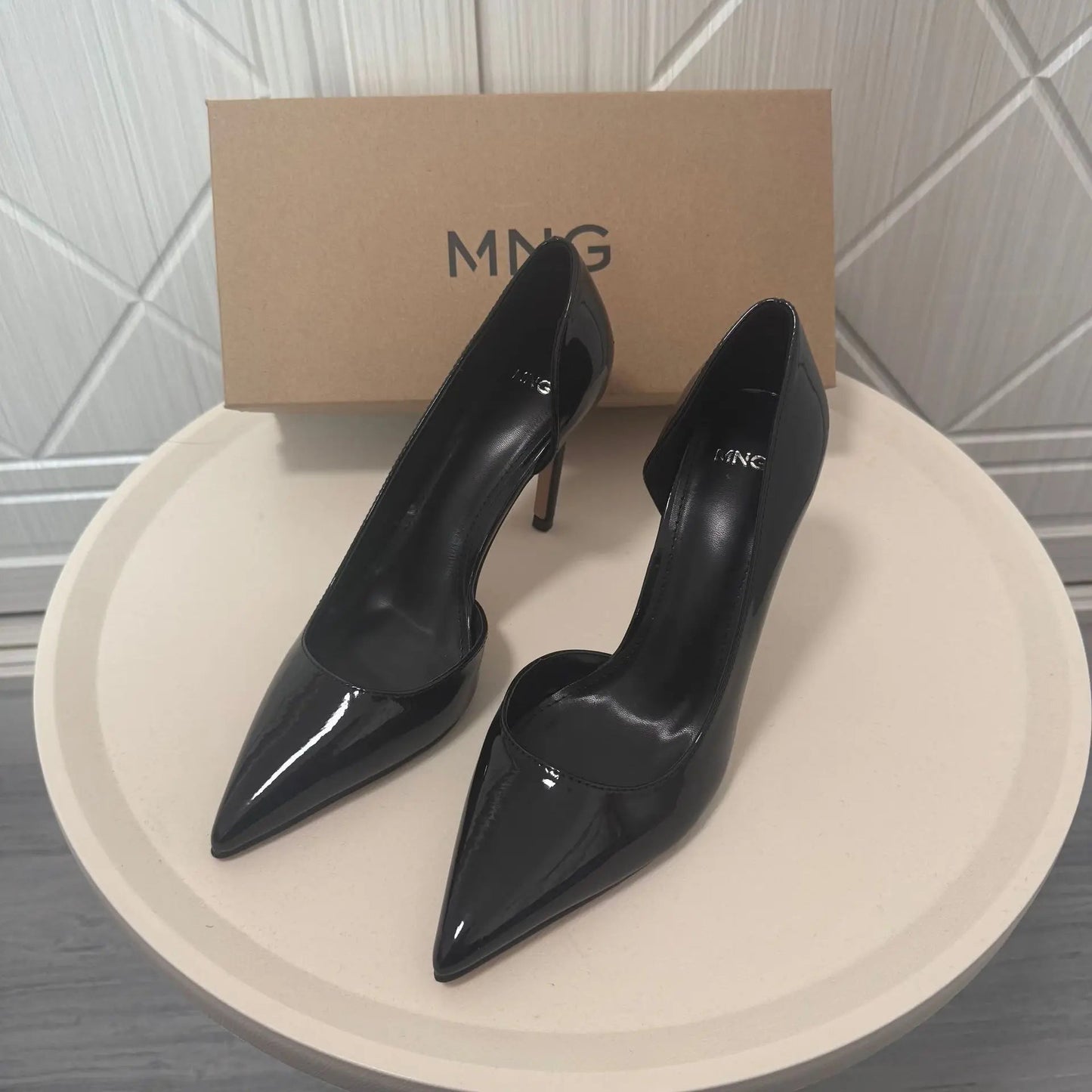 Women's High Heels Pointed Toes Elegant Fashion Sexy PU Leather Single Shoes Peep Toe Stiletto Heels Female Luxury Pumps Slip-on Good Vibrations