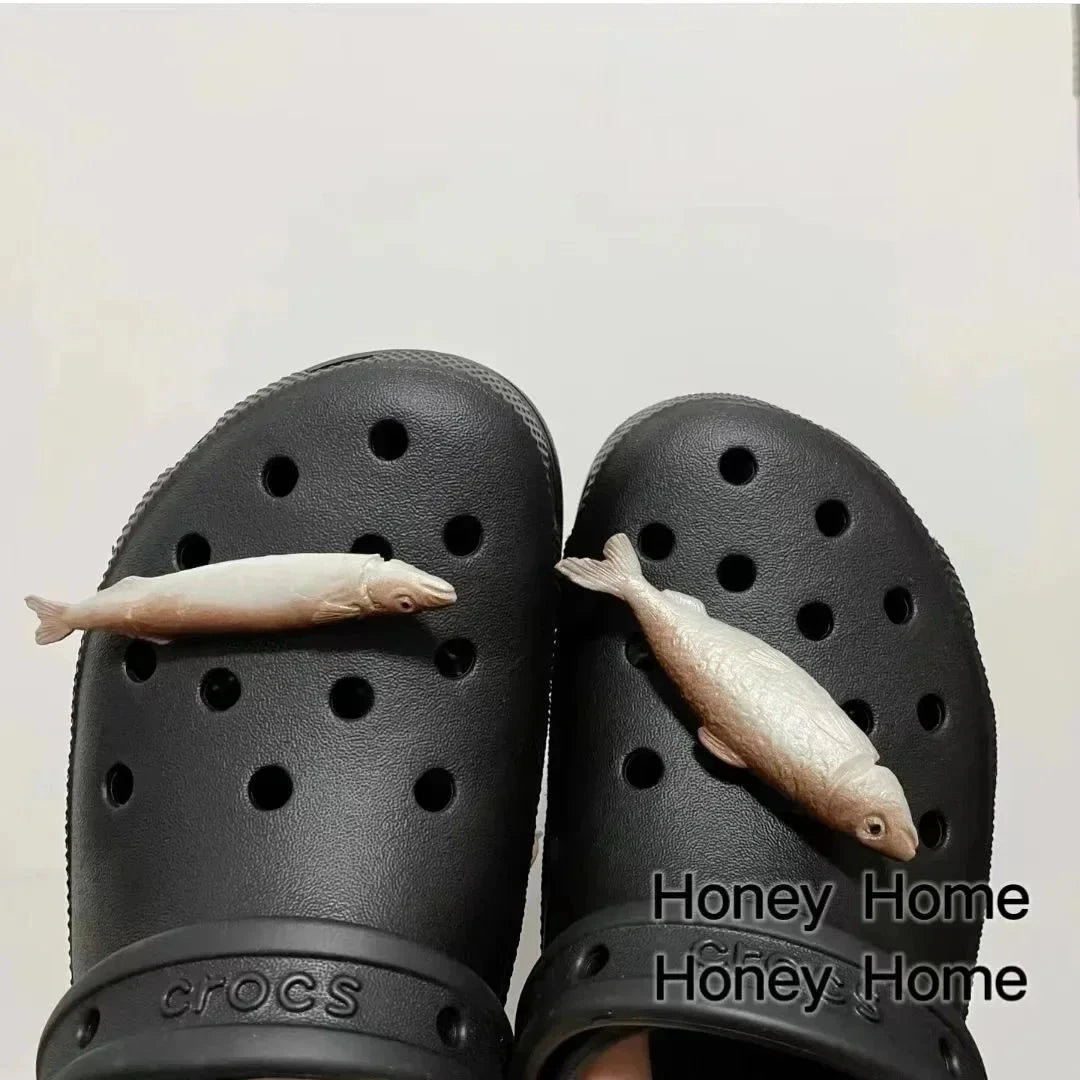 Funny Fish Shoe Charms for Crocs High Quality Shoes Accessories DIY Shoes Decoration Garden Shoes Decor Gifts Lovely Good Vibrations