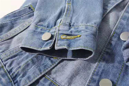 2024 New Women Spring Autumn Denim Jacket Tops Pink Color Solid Short Multicolor Feminino Three Quarter Sleeve Jean Jacket Good Vibrations