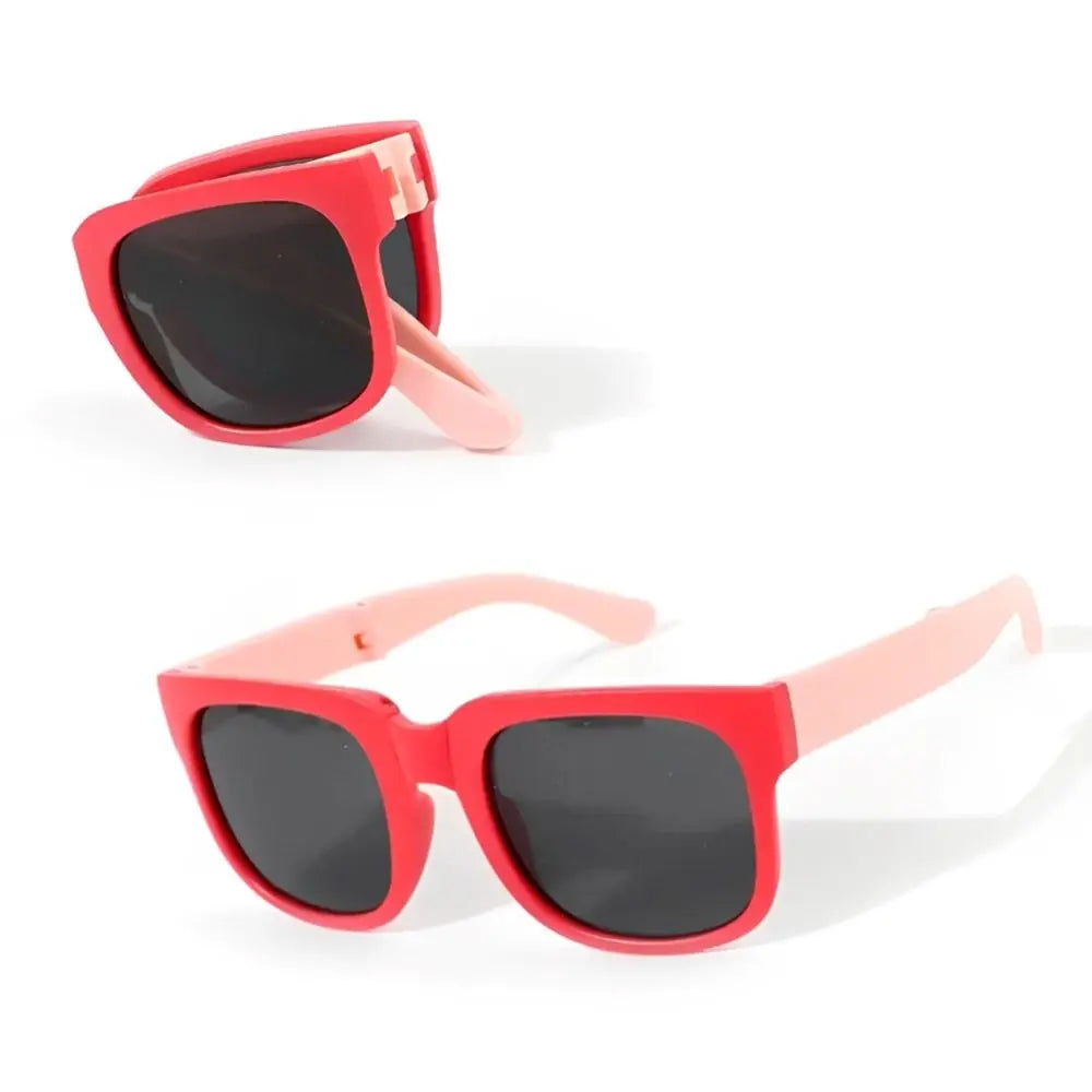 Square Frame Kids Sunglasses Fashion UV 400 Outdoor Foldable Sunglasses Children Eyewear for Toddler Boys and Girls Good Vibrations