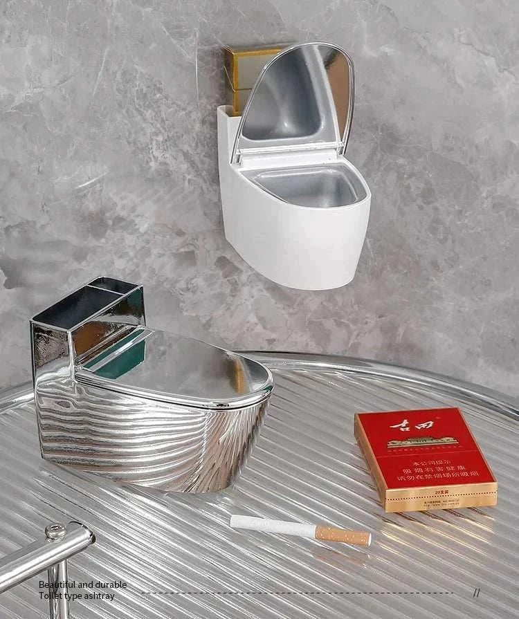 Creative Toilet Ashtray Home Bathroom Storage Cigarette Case with Lid Wall-mounted Plastic Ashtray Suitable for Home Office Use Good Vibrations Adult Super Store