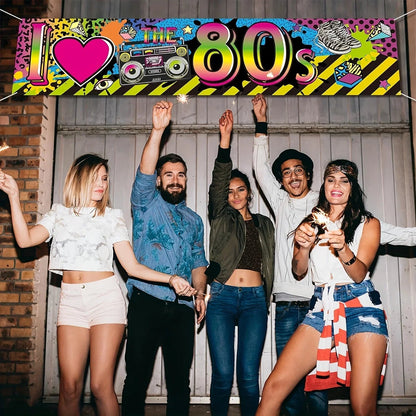 80s Party Decorations I Love 80s Banner 1980s Hip Hop Sign Backdrop Photo Booth Birthday Party Supplies 1980s Party Decors Good Vibrations
