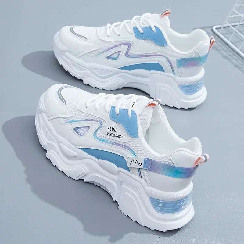 2023 Sneakers Women Platform Flat Shoes Woman Shoes Green Casual Trainers Ladies Chunky Sneakers Women Shoes Good Vibrations