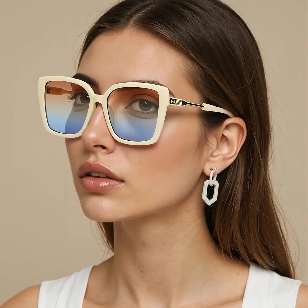 2025 Fashionable Women Sunglasses Large Frame Gradient Color Glasses for Women Exquisite Design for Women Sunglasses for Women Good Vibrations