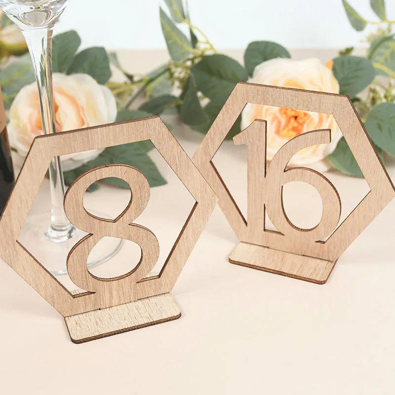 Wedding Number Wooden Table Place Card Rustic Wedding Engagement Reception Seat Decoration Number Signs Event Party Supplies Good Vibrations