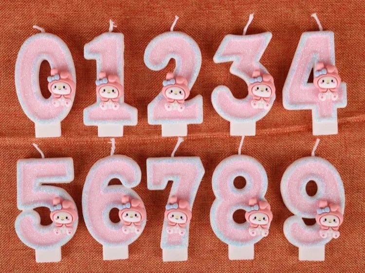 My Melody Birthday Candle Sanrio number Candles Birthday Cake Decoration Anniversary Party Candles Scene decoration supplies Good Vibrations