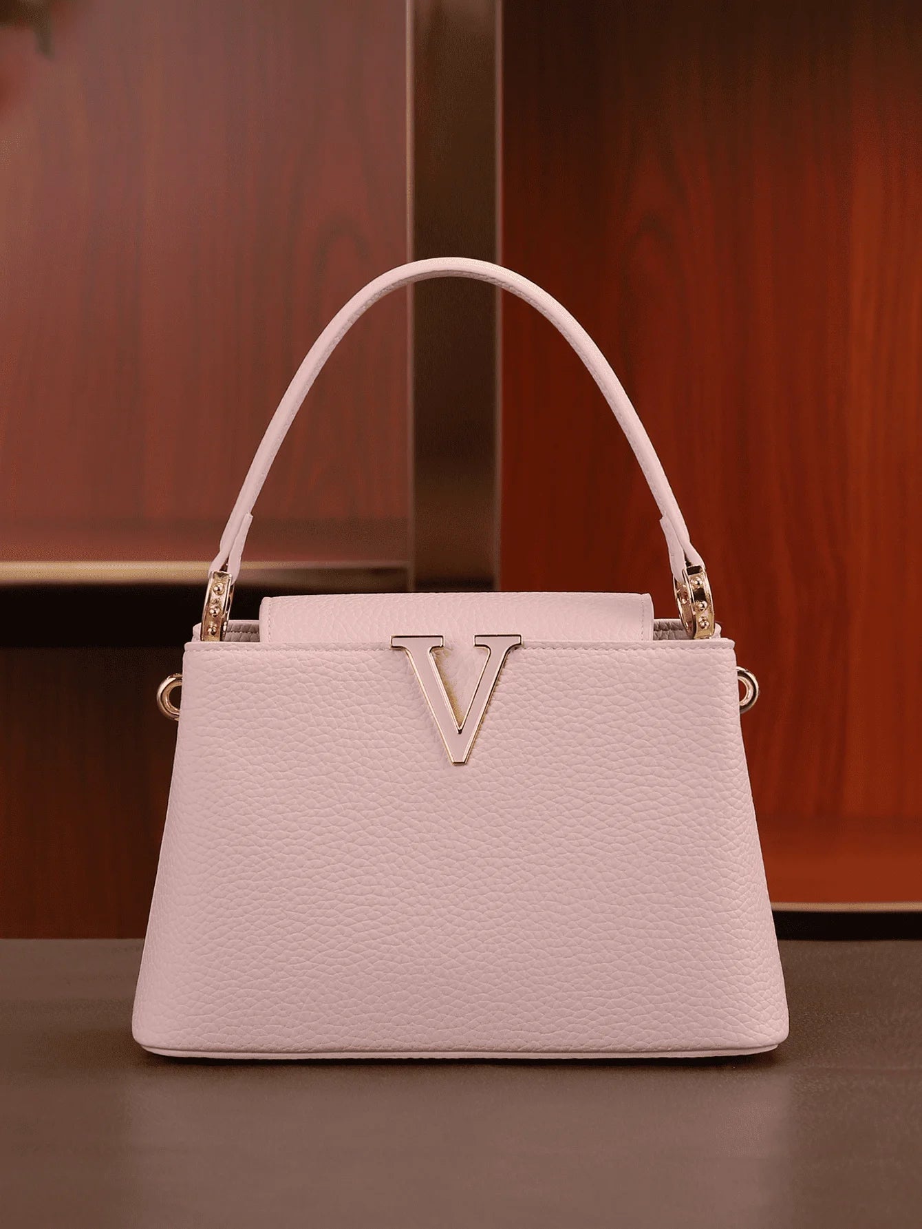 POHO Customized V Handbag Medium Elegant Classic Fashion Accessory for Party Gift Ideas for Women Friends Sisters Mothers Good Vibrations