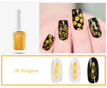 11ml 24 Colors Nail Stamping Polish Gold Silver Nails Art Varnish for Stamping Plate DIY Nail Printing Polish Nail Art Tools Good Vibrations