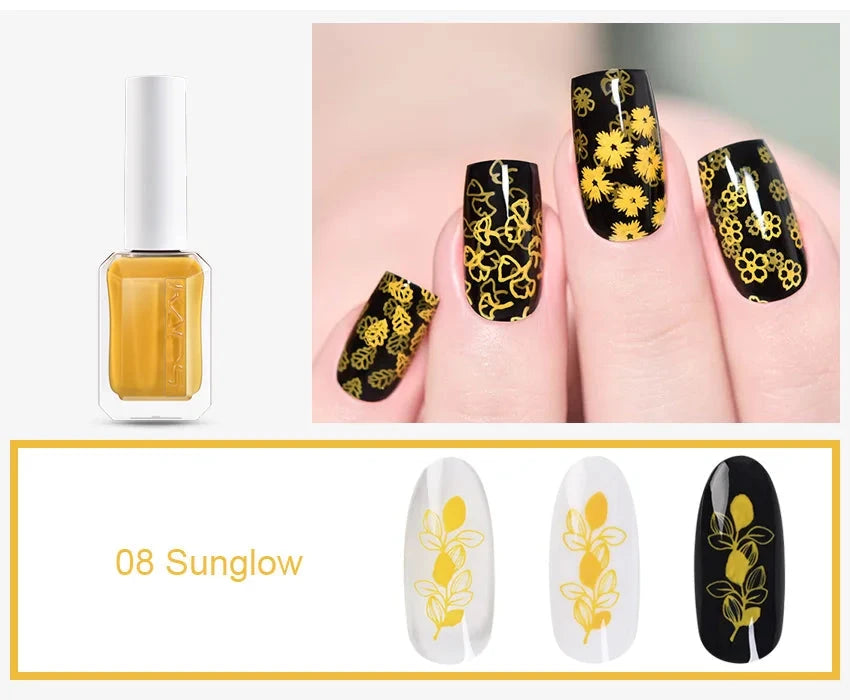 KADS Professional 11ml 24 Colors Nail Stamping Polish Gold Silver Nails Art Varnish for Stamping Plate DIY Nail Printing Polish Good Vibrations