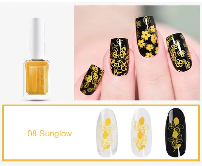 KADS Professional 11ml 24 Colors Nail Stamping Polish Gold Silver Nails Art Varnish for Stamping Plate DIY Nail Printing Polish Good Vibrations