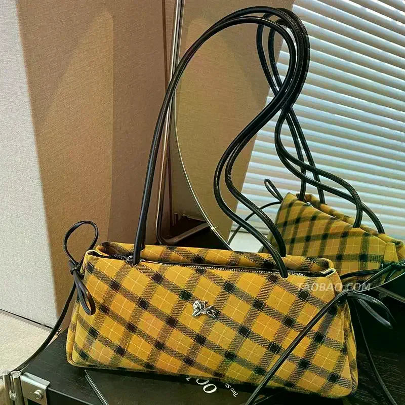 Striped Shoulder Bag for Women with Spacious Interior Lightweight Tote  for Commuting and Shopping Good Vibrations