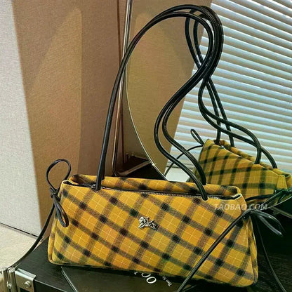 Striped Shoulder Bag for Women with Spacious Interior Lightweight Tote  for Commuting and Shopping Good Vibrations