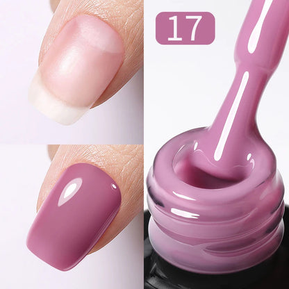 BORN PRETTY 15ml Milky Pink Rubber Base Gel Nail Polish Glitter Semi-Permanent Varnish Soak Off Self Leveling UV LED Polish Good Vibrations