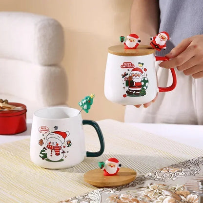 Christmas gift Ceramic mug gift box ceramic mug  mug with lid with spoon Mug set cup cup Coffee cup Christmas cup Good Vibrations