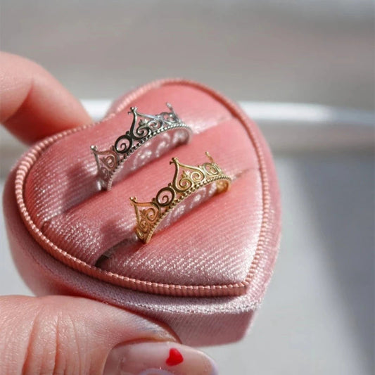 Crown Rings ,Jewelry For Women Girls , Princess Crown, Fashion Wedding Party Accessories, Silver Plated, Anneliese's Ring Gifts Good Vibrations Adult Super Store