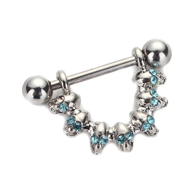 Straight Rod Snake Wing Nipple rings Breast Ring Heart Shaped Adjustable Nipple Piercing Human Jewelry Good Vibrations