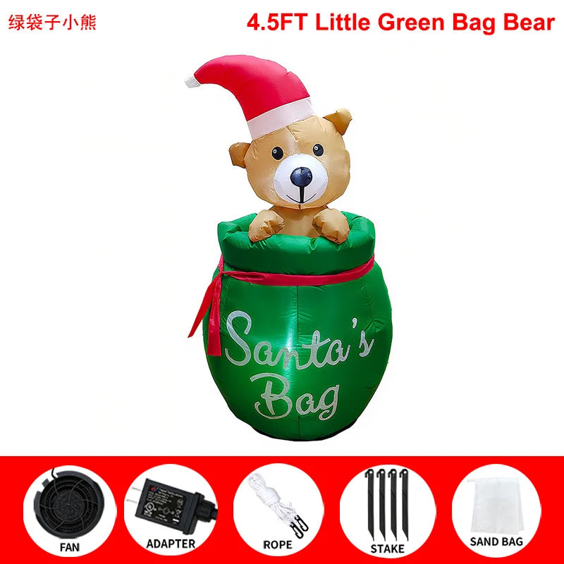 Inflatable LED Decorations Christmas Season, Gardens, Shopping Malls Christmas Plush Bears, Dinosaurs, Cocoa Cup Inflatables Good Vibrations
