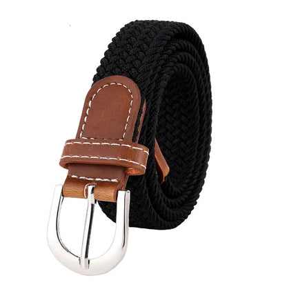 Women's elastic and elastic woven belt in one outfit, casual and versatile denim belt for men and women Good Vibrations