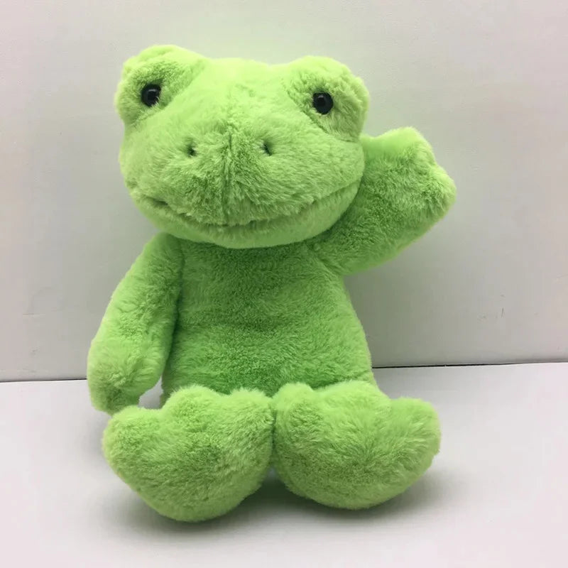 40cm Funny Cute Green Frog Plush Toy Soft Plushie Stuffed Frog Figure Dolls Cartoon Animal Doll For Children Christmas Gift Good Vibrations