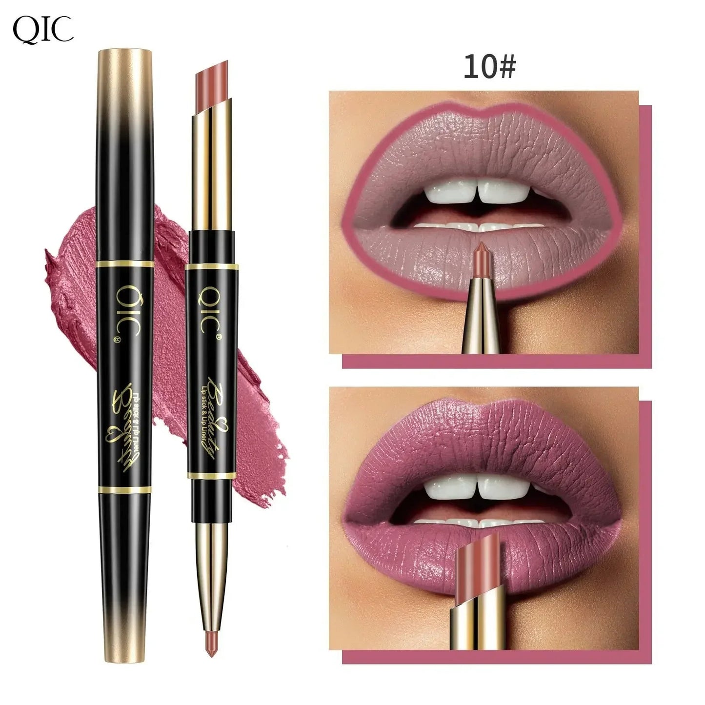 2 In 1 Matte Lipstick lip liner Long lasting waterproof Makeup for women Korean Cosmetics Beauty Make up female Good Vibrations