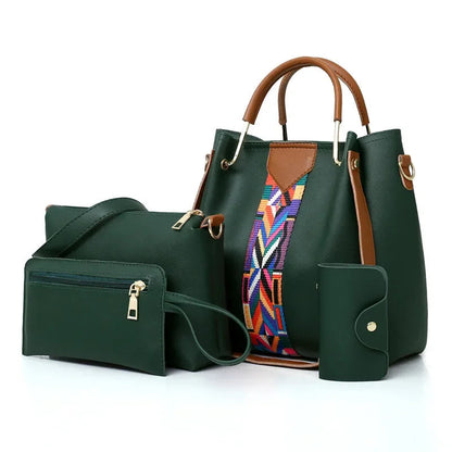 4 Pcs Luxury Handbag Large Capacity Tote Bag Women's Bag Fashion Shoulder Bag,Wallet,Card Case Good Vibrations Adult Super Store