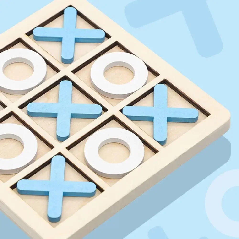 1PC Wooden Board Game Tic Tac Toe 9"x9" Table Toy for Kids Gifts Family Games Desk Decoration Board Game Good Vibrations