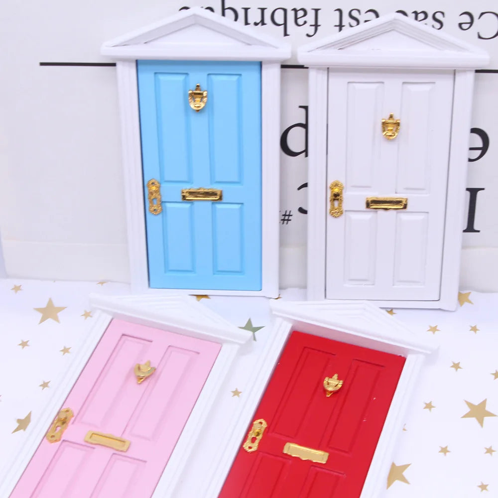 1PC Dollhouse Christmas Wooden Pointed Top Door And Square Door BJD Simulation Model For Miniature Furniture Scene Decoration Good Vibrations