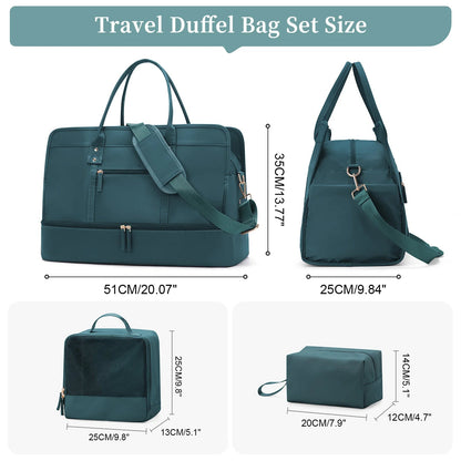 Luggage Travel Bags with a Clothes Bag and Toiletry Bag Large Capacity Daily Commuter Shoulder Bag Woman Tote Bags Handbag Woman Good Vibrations