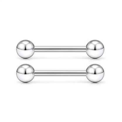 14G Tongue Rings Surgical Steel Straight Barbell Nipplerings Nipple Body Piercing Jewelry Long Barbell Bridge Tongue Rings Good Vibrations