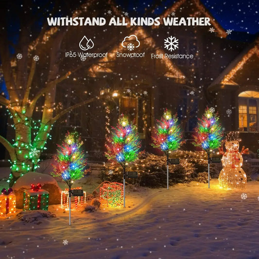 2025 Hot Outdoor Decoration Christmas Tree Light Solar Charging Simulation Pine Tree 20 LED Lawn Light Garden Decoration Light Good Vibrations