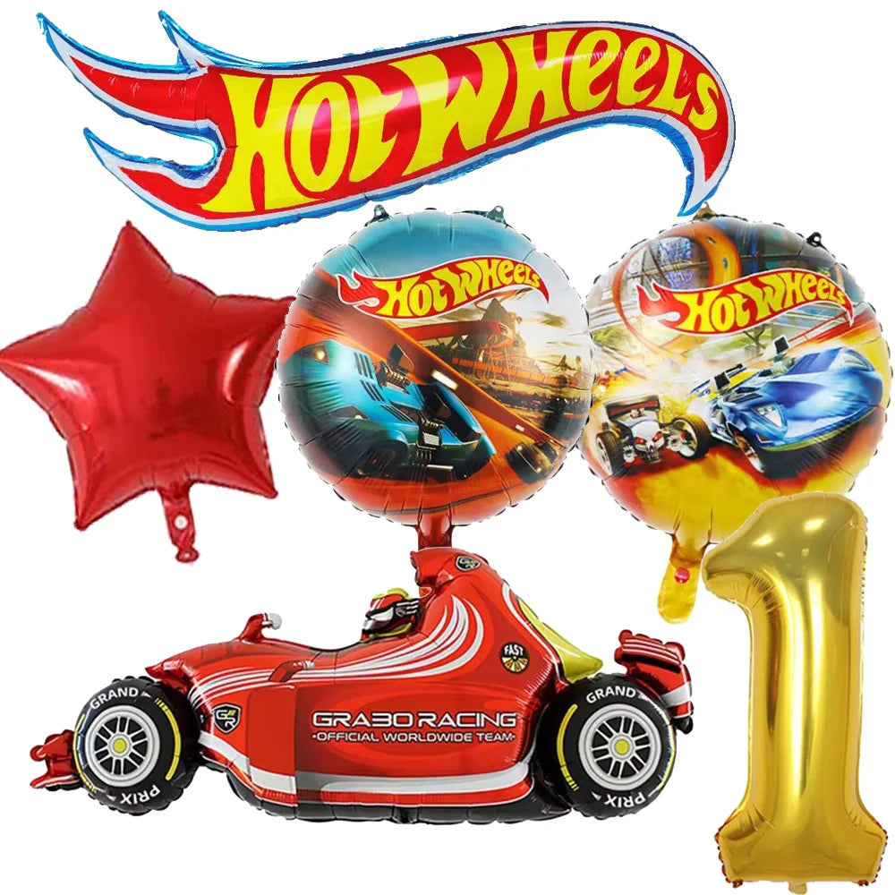 Car Kids Birthday Party Decoration Boys Birthday Supplies Paper Cup Plate Cutlery Cars Balloons Cake Flag Party Children's Gifts Good Vibrations