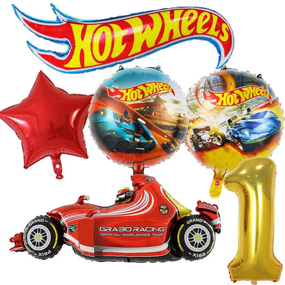 Car Kids Birthday Party Decoration Boys Birthday Supplies Paper Cup Plate Cutlery Cars Balloons Cake Flag Party Children's Gifts Good Vibrations