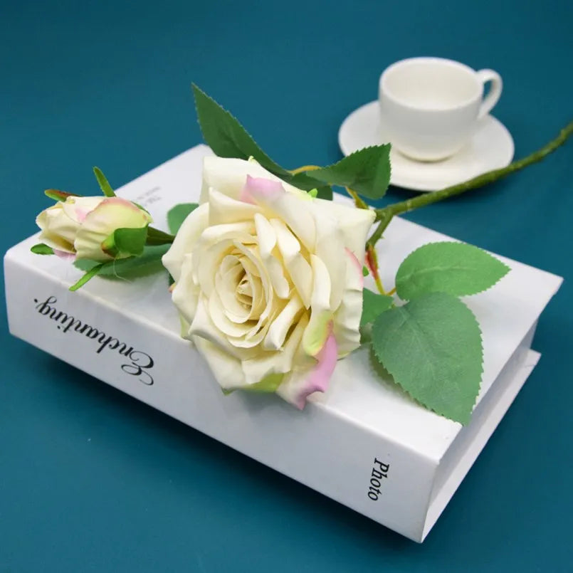 Artificial Flowers Big Silk Roses NEW Beautiful Branch Vase for Home Wedding Decoration Retro Autumn Fake Plants Christmas Decor Good Vibrations