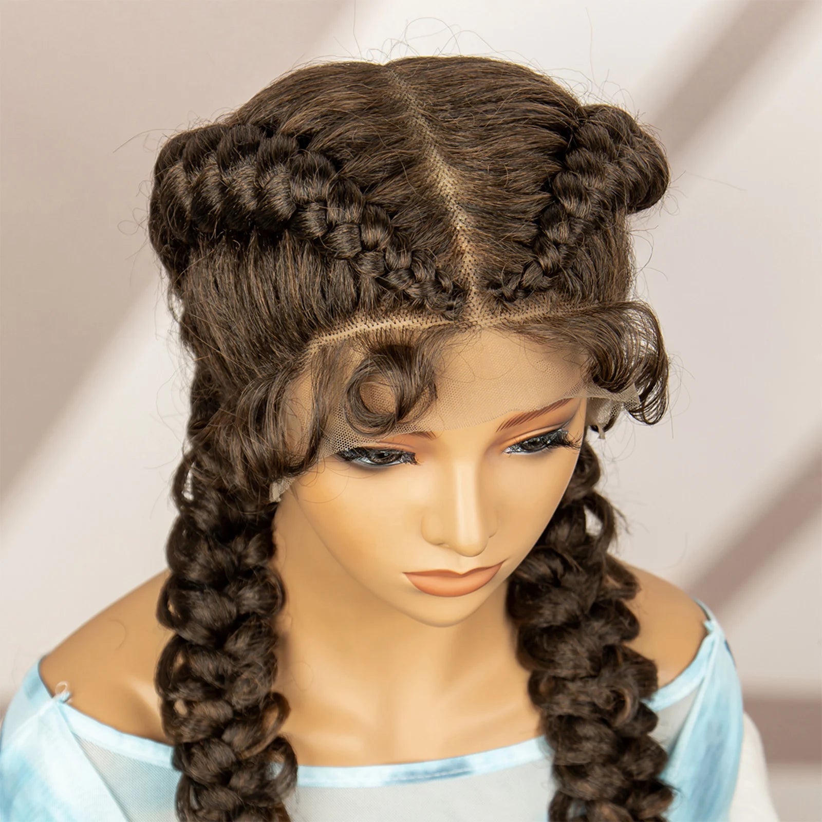 Synthetic Goddess Braided Wigs Cornrow Braided Wigs with Baby Hair Braids Wigs for Women Daily Use Knotless Wigs Good Vibrations