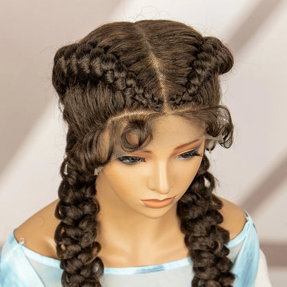 Synthetic Goddess Braided Wigs Cornrow Braided Wigs with Baby Hair Braids Wigs for Women Daily Use Knotless Wigs Good Vibrations