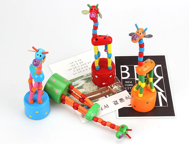 Montessori Toys Educational Wooden Toys for Children Early Learning Exercise Baby Fingers Flexible Materials Giraffe Toy Gifts Good Vibrations