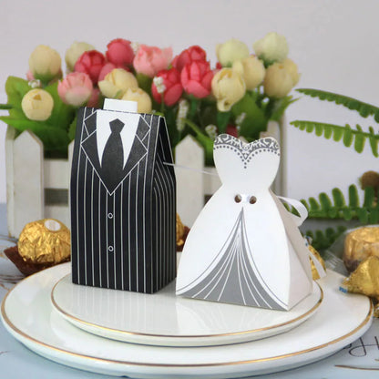 Wedding Gift Bag Bride and Groom Candy Box DIY with Ribbon Wedding Decorations Souvenir Party Supplies Good Vibrations